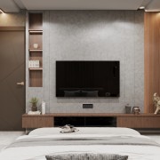 TV Unit in Bedroom with wall Panneling